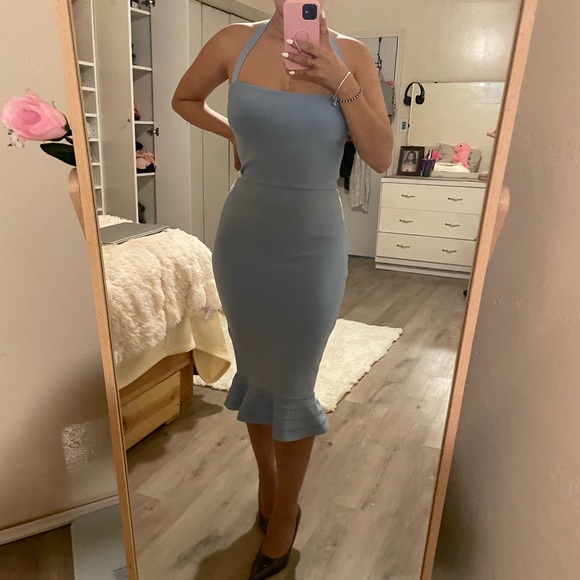 Blue Bandage Bodycon Dress - Picture 4 of 8
